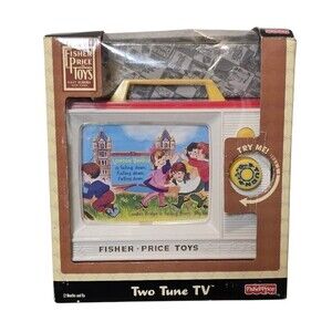 Fisher-Price Two Tune TV Music Box Toy 2009 Reissue of 1966 Original in Box